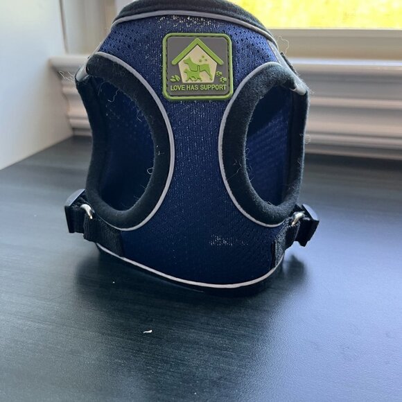Mesh Dog Harness Navy Blue and Black Size S EUC - Picture 3 of 3